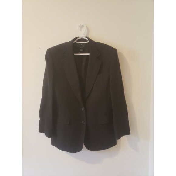 Lauren Ralph Lauren Black Long Sleeve Button Up Blazer Size 12 Made In USA. - Picture 1 of 5